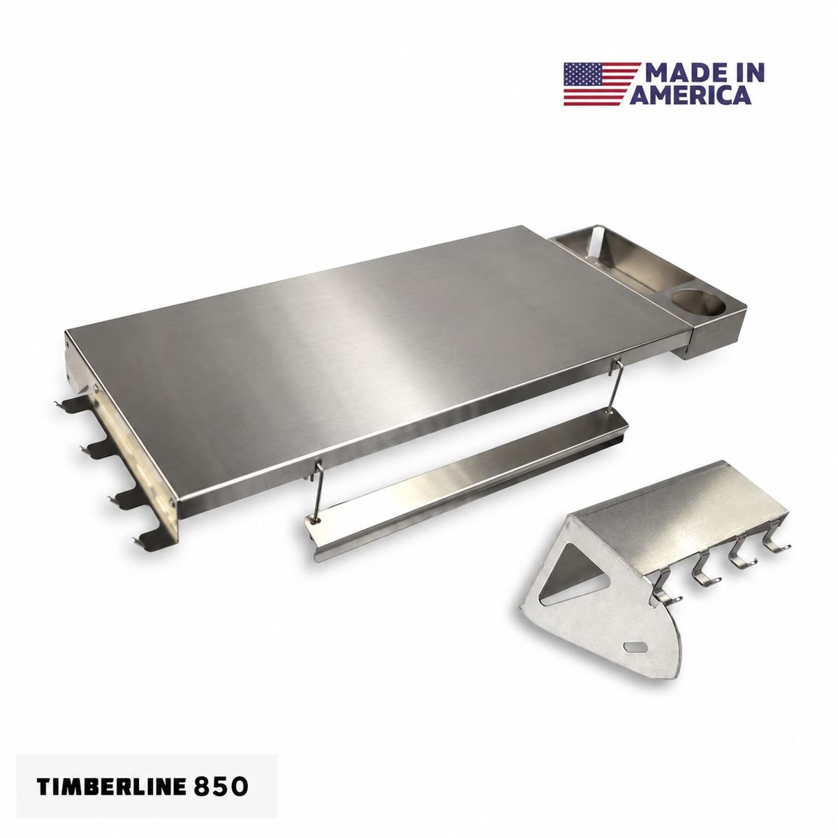 Traeger Timberline 850 | Pimp My Grill® Tactical Stainless Folding Front Shelf