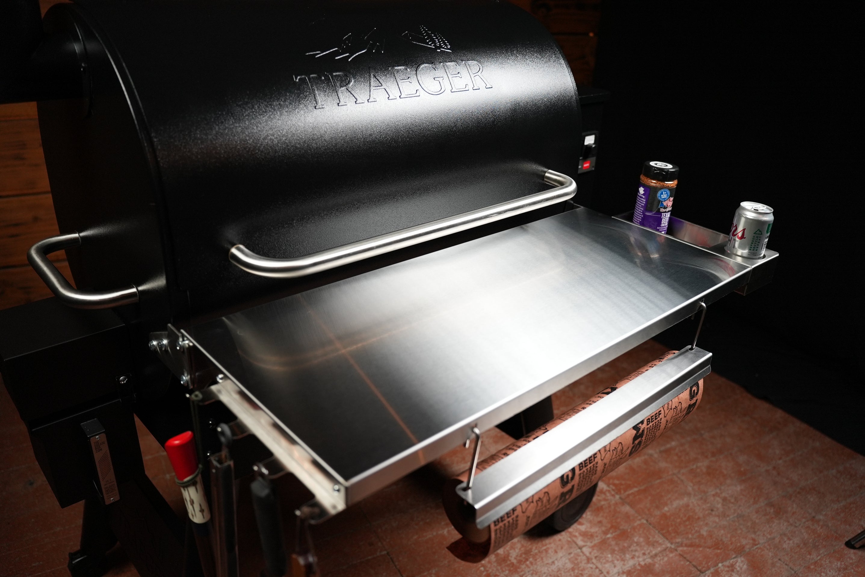 Tactical Stainless Folding Front Shelf for Traeger Pro 780 / Ironwood 885
