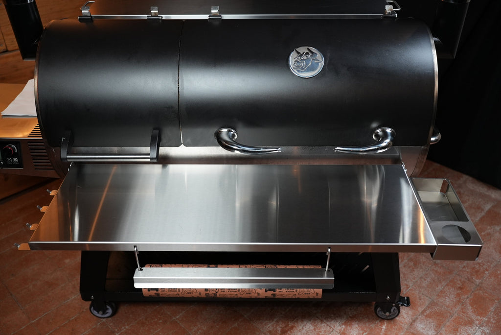 Tactical Stainless Folding Front Shelf for Recteq Backyard Beast 1000 & 1200, Flagship XL 1400, DualFire 1200.