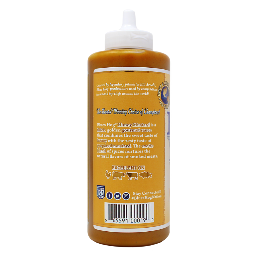 Blues Hog Honey Mustard Sauce Squeeze Bottle 21 oz..