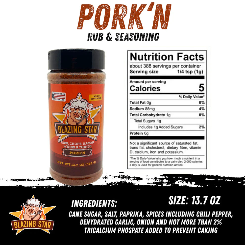 Pork'n Rub and Seasoning - Blazing Star