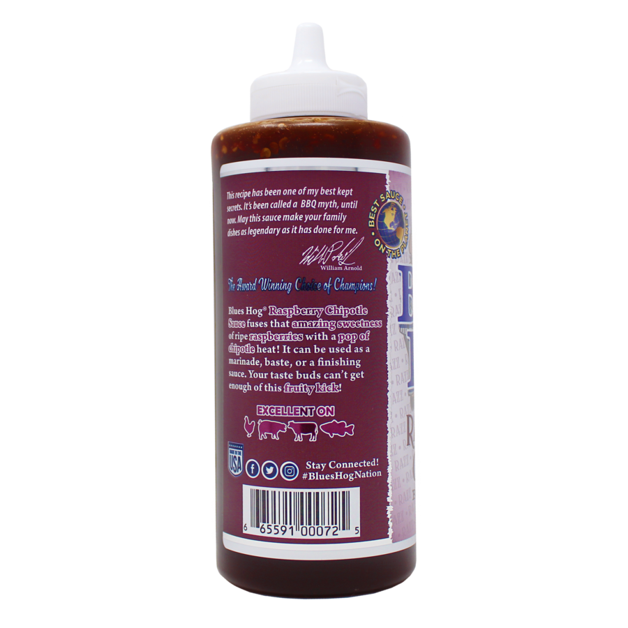 Blues Hog Raspberry Chipotle BBQ Sauce Squeeze Bottle 25 oz..