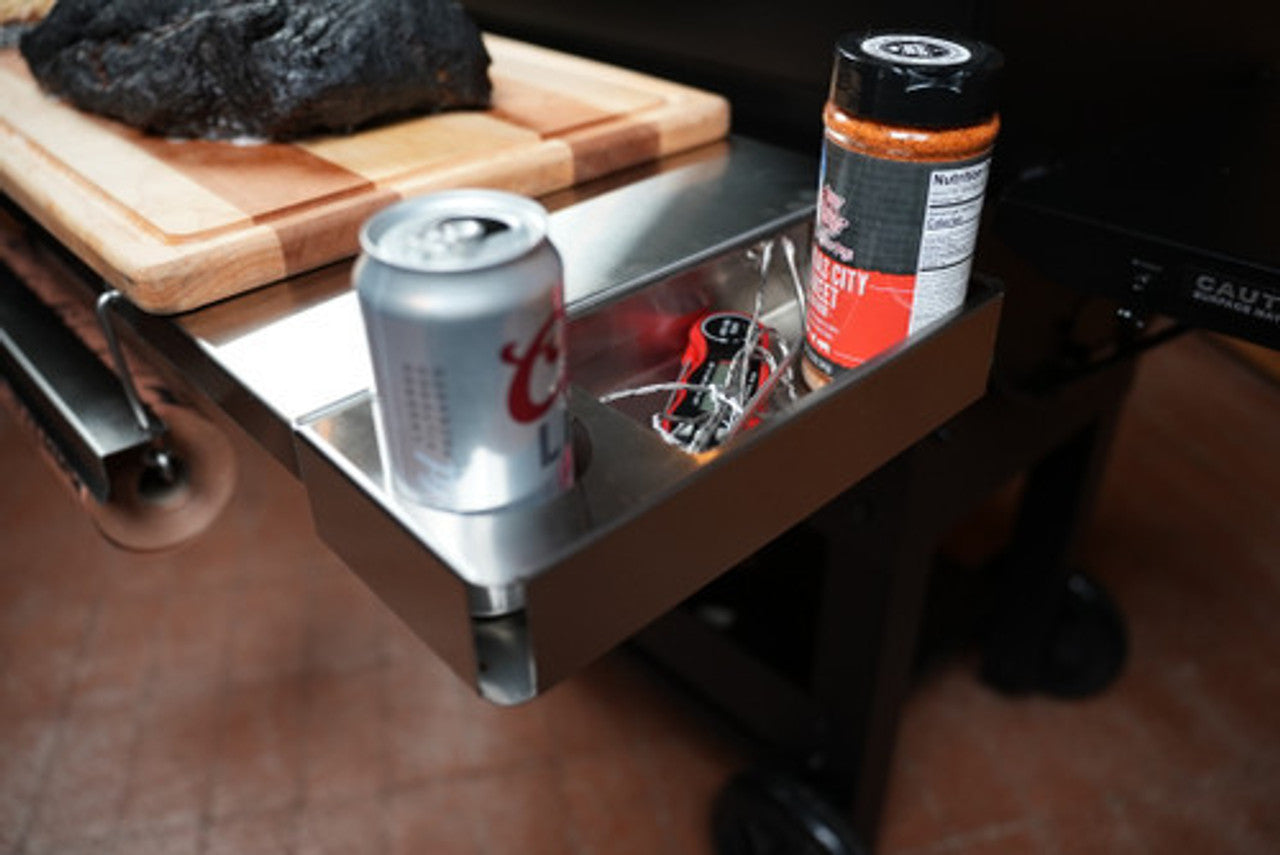 Tactical Stainless Folding Front Shelf for Camp Chef Woodwind 36 / Pro 36 / CL 36.