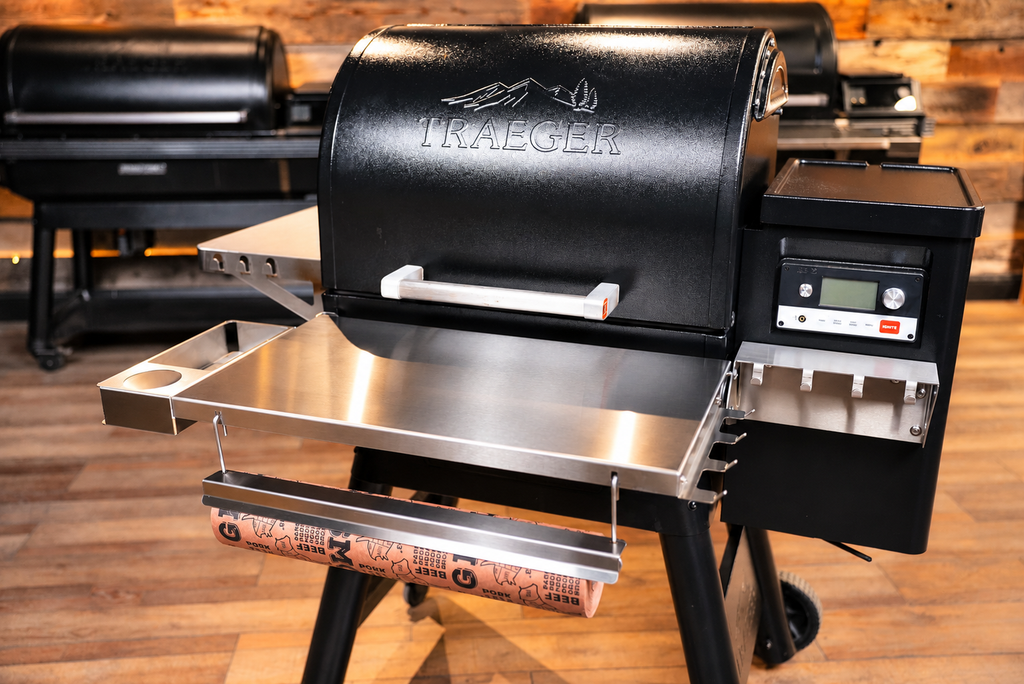 Traeger Timberline 850 | Pimp My Grill® Tactical Stainless Folding Front Shelf