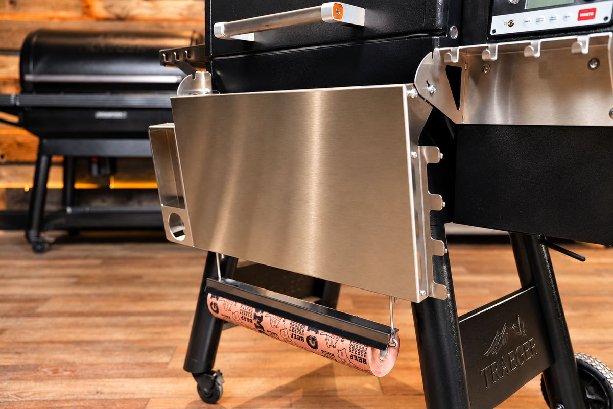 Traeger Timberline 850 | Pimp My Grill® Tactical Stainless Folding Front Shelf