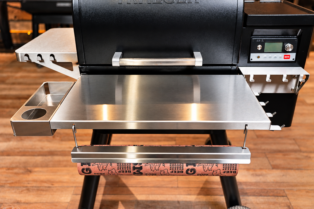 Traeger Timberline 850 | Pimp My Grill® Tactical Stainless Folding Front Shelf